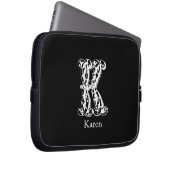 Protection Pour Ordinateur Portable Initiales de la lettre K de monogramme (Devant droit)