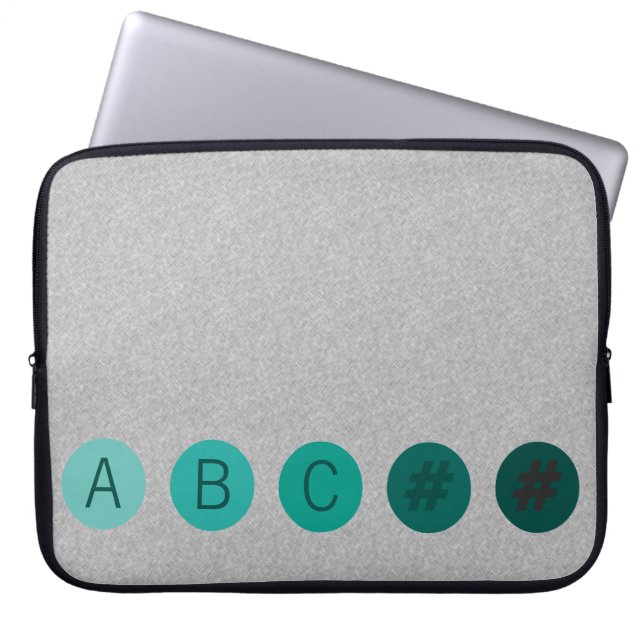 Protection Pour Ordinateur Portable Initiales vertes d'Aqua de POINTS (Devant)