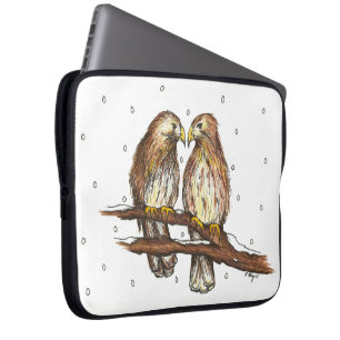 Protection Pour Ordinateur Portable Inséparable des Hawks à queue rouge observant l'hi