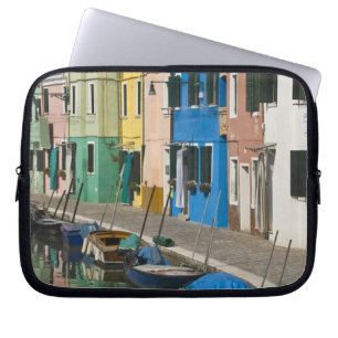 Protection Pour Ordinateur Portable Italie, Venise, Burano. Maisons multicolores le lo