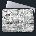 Protection Pour Ordinateur Portable J'aime amsterdam dutch icône poche ordinateur port<br><div class="desc">Amusant architecture Amsterdam avec Dutch Angle. Motif dessiné à la main en noir et avec peu de couleurs pastel.</div>