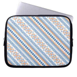 Protection Pour Ordinateur Portable Joli motif tribal aztèque orange bleu