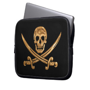 Protection Pour Ordinateur Portable Jolly roger d'or