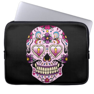 Protection Pour Ordinateur Portable Jour de la mort crâne sucre rose