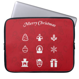 Protection Pour Ordinateur Portable Joyeux jeu d'icônes populaires de Noël