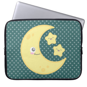 Protection Pour Ordinateur Portable Kawaii Moon et Stars Portable Sleeve