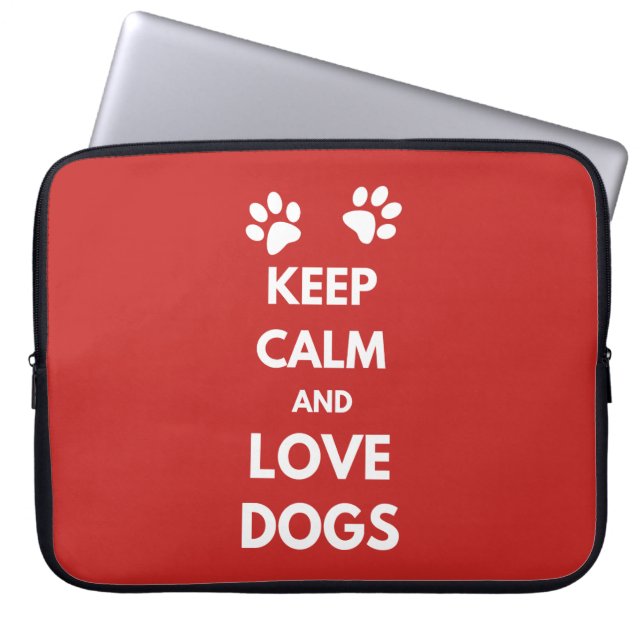 Protection Pour Ordinateur Portable Keep calm and love dogs (Devant)