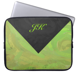 Protection Pour Ordinateur Portable Kiwi Bash Vert et noir Monogramme