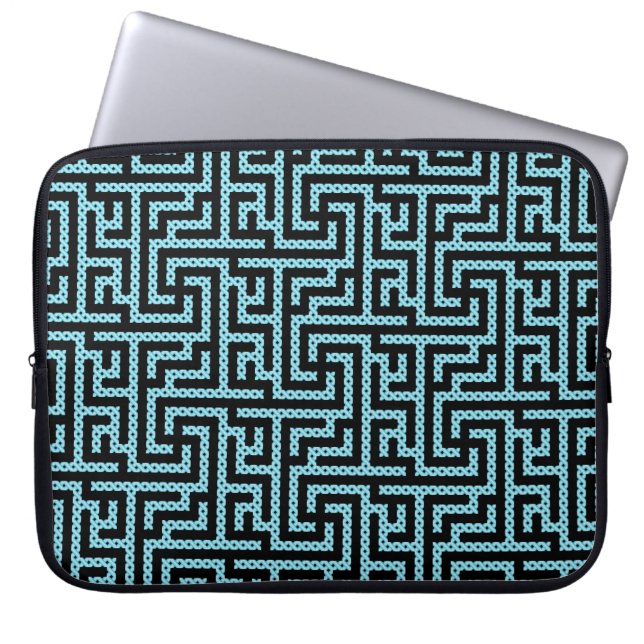 Protection Pour Ordinateur Portable Labyrinthe bleu et noir (Devant)