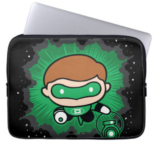 Protection Pour Ordinateur Portable Lanterne verte de Chibi qui traverse l'espace