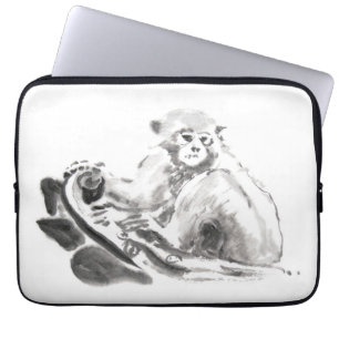Protection Pour Ordinateur Portable Laver Peinture de singe Année Zodiac Sleeve