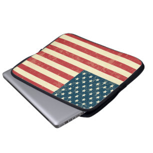 Protection Pour Ordinateur Portable Le drapeau américain âgé s'est fané