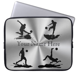 Protection Pour Ordinateur Portable Le football personnalisé par couleur argentée