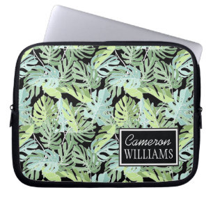 Protection Pour Ordinateur Portable Le motif floral de jungle ajoutent votre nom