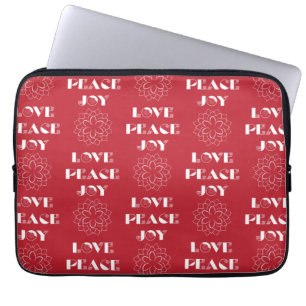 Protection Pour Ordinateur Portable Le Petit Rouge et Blanc, Peace, Joy