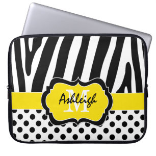 Protection Pour Ordinateur Portable Le zèbre noir jaune barre la caisse d'ordinateur