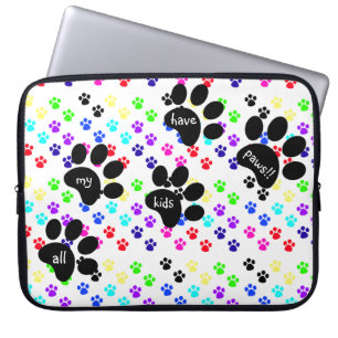 Protection Pour Ordinateur Portable Les empreintes de pattes colorés d'animal