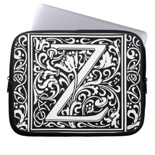 Protection Pour Ordinateur Portable Lettre Z Monogramme médiéval Art Nouveau