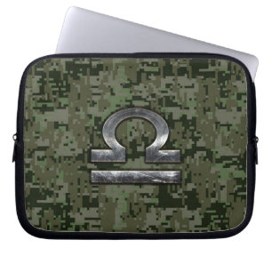 Protection Pour Ordinateur Portable Libra Zodiac Connexion verte olive camo numérique