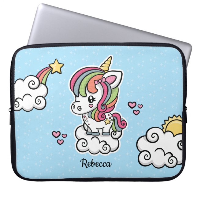 Protection Pour Ordinateur Portable Licorne mignonne (Devant)