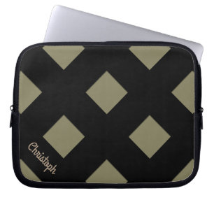 Protection Pour Ordinateur Portable Lignes noires en pastel de croisement géométriqu