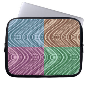 Protection Pour Ordinateur Portable Lignes ondulées en bleu/Brown/vert/violet