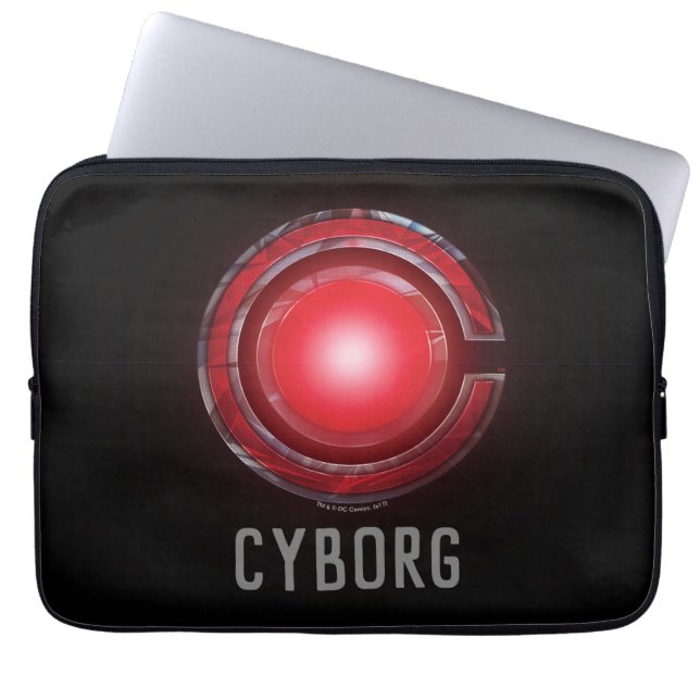 Protection Pour Ordinateur Portable Ligue de Justice | Symbole Cyborg brillant (Devant)