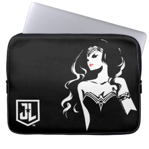 Protection Pour Ordinateur Portable Ligue de Justice Wonder Woman Noir Pop Art