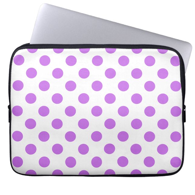 Protection Pour Ordinateur Portable Lilac et pois blancs (Devant)