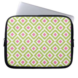 Protection Pour Ordinateur Portable Lime Vert et rose Diamant Motif Ikat