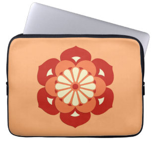 Protection Pour Ordinateur Portable Lotus Flower Mandala, Pastel Orange et Mandarin
