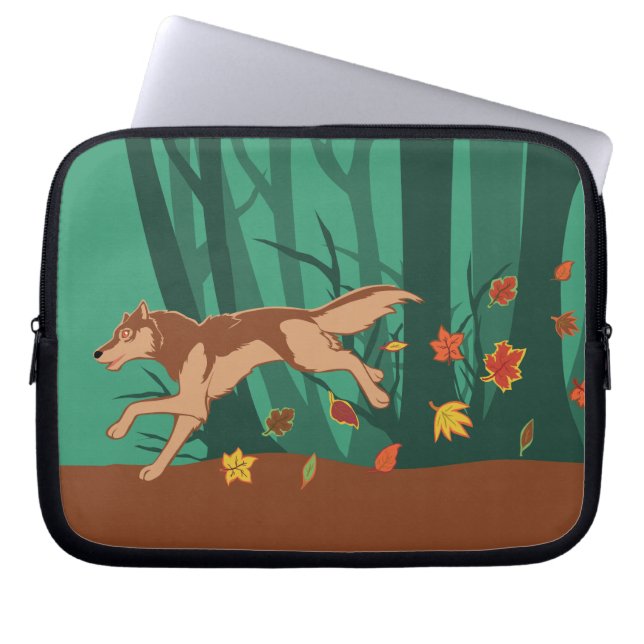 Protection Pour Ordinateur Portable Loup d'automne (Devant)