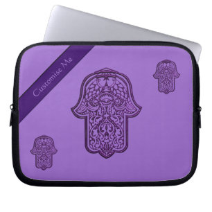 Protection Pour Ordinateur Portable Main de henné de Hamsa (violet)