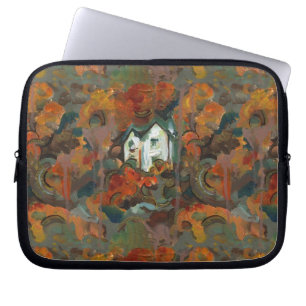 Protection Pour Ordinateur Portable Maison Blanche et arbres d'automne