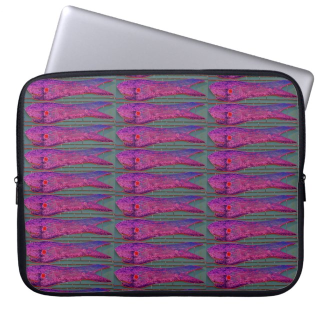 Protection Pour Ordinateur Portable manche de poisson pourpre (Devant)