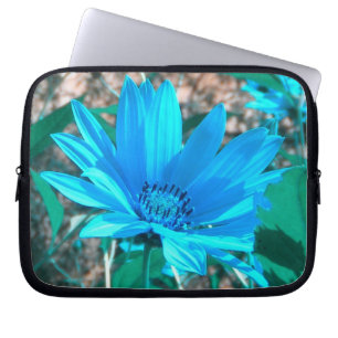 Protection Pour Ordinateur Portable Manche d'ordinateur portable de tournesol bleu