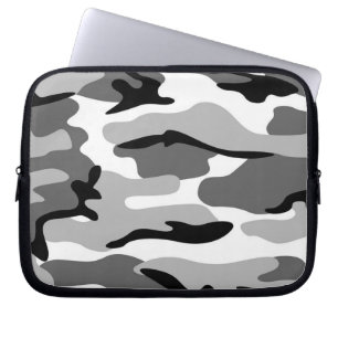 Protection Pour Ordinateur Portable Manche d'ordinateur portable gris et noir Camoufla