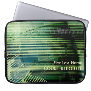 Protection Pour Ordinateur Portable Manche portable de reporter de cour verte personna