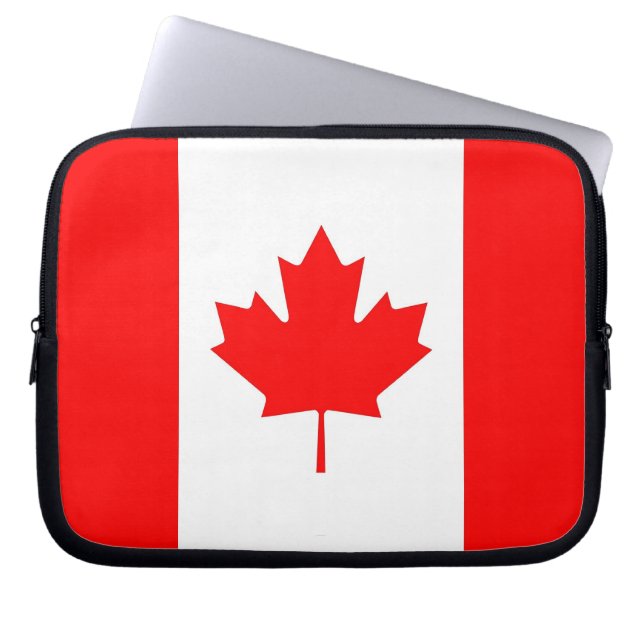 Protection Pour Ordinateur Portable Manche pour ordinateur portable Drapeau canadien (Devant)
