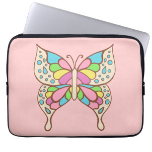 Protection Pour Ordinateur Portable Manche pour ordinateur portable papillon rose