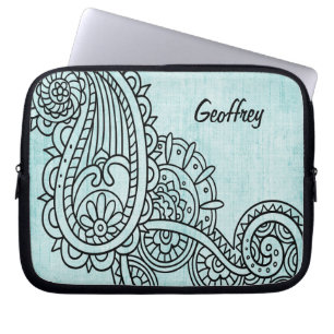 Protection Pour Ordinateur Portable Manche pour ordinateur portable Turquoise Mehndi M