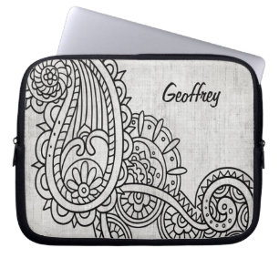 Protection Pour Ordinateur Portable Manches pour ordinateur portable gris Mehndi Motif