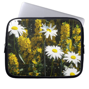 Protection Pour Ordinateur Portable Marguerites blanches brillantes