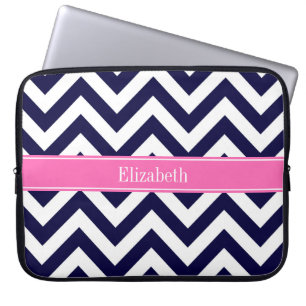 Protection Pour Ordinateur Portable Marine Lg Chevron HotPink2 Quatrefeuille Monogramm