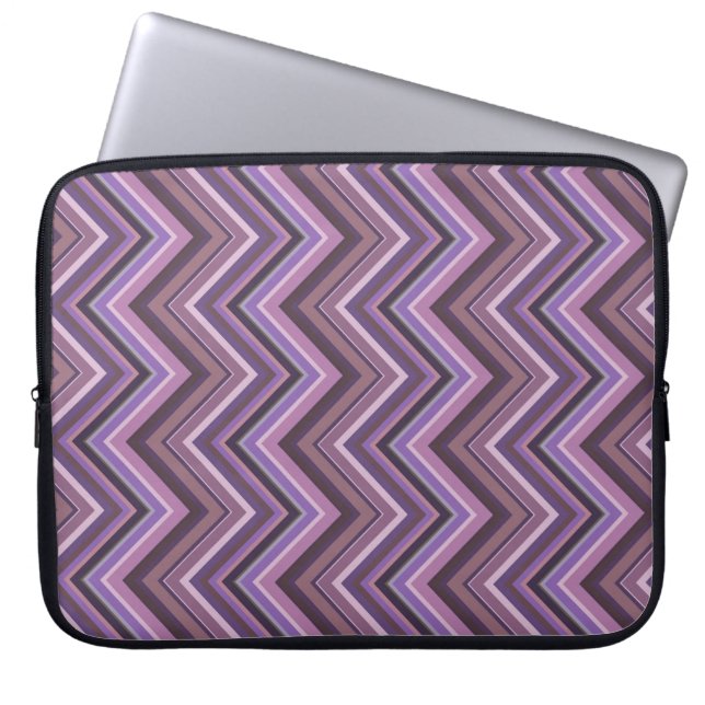 Protection Pour Ordinateur Portable Mauve zigzag stripes (Devant)