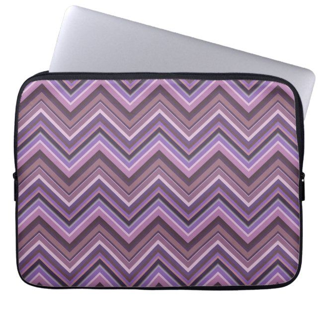 Protection Pour Ordinateur Portable Mauve zigzag stripes (Devant)