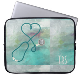 Protection Pour Ordinateur Portable Médecin ou infirmière d'aquarelle élégante