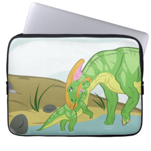Protection Pour Ordinateur Portable Mère et bébé parasaurolophus