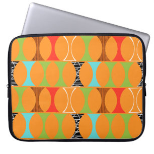 Protection Pour Ordinateur Portable Mid Century Moderne Orange Motif