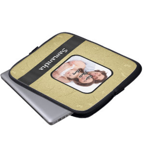 Protection Pour Ordinateur Portable Modèle photo or et noir